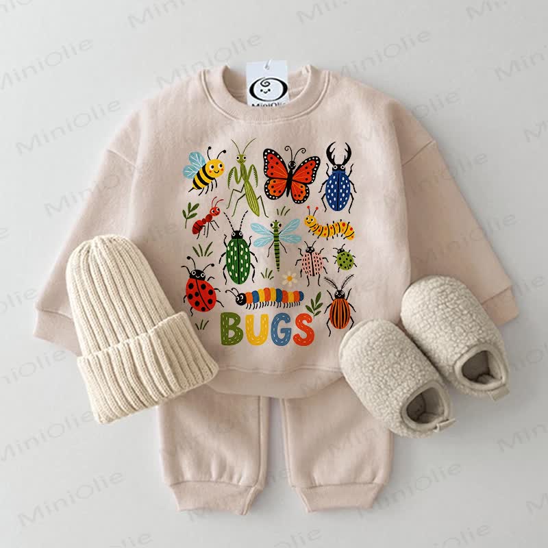 Baby Insect Print Sweatshirt 2-piece Set - Beige - 2-3T - image 1