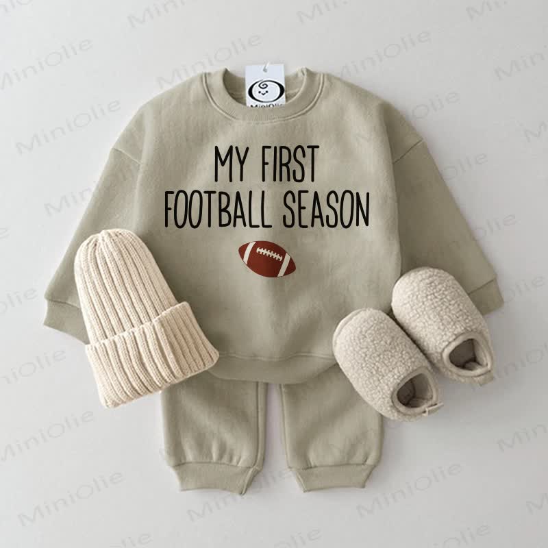 MY FIRST FOOOTBALL SEASON Baby Sweatshirt 2-piece Set - Grey Green - 2-3T - image 2