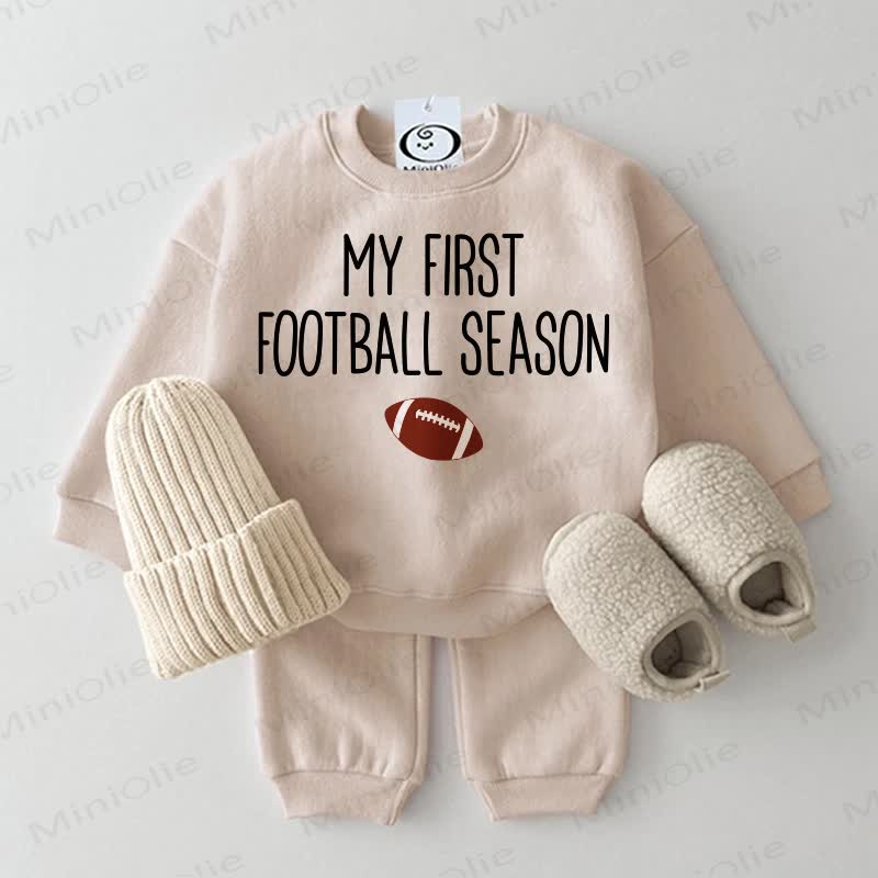 MY FIRST FOOOTBALL SEASON Baby Sweatshirt 2-piece Set - Beige - 2-3T - image 1