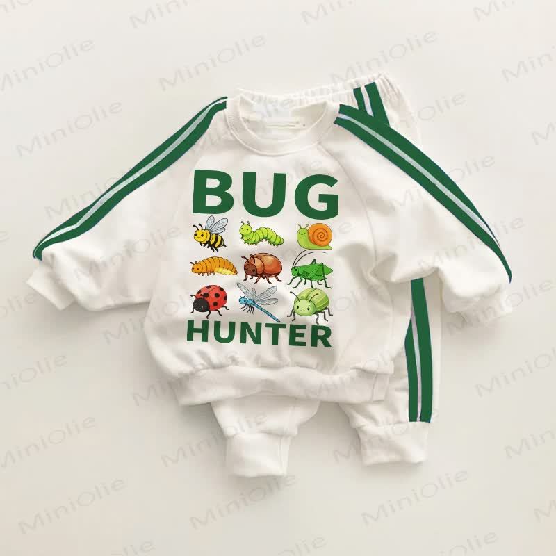 BUG HUNTER Baby Toddler Green Striped 2-piece Set - White&Green - 3-5T - image 1