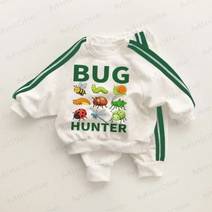 BUG HUNTER Baby Toddler Green Striped 2-piece Set - White&Green - 3-5T - image 1
