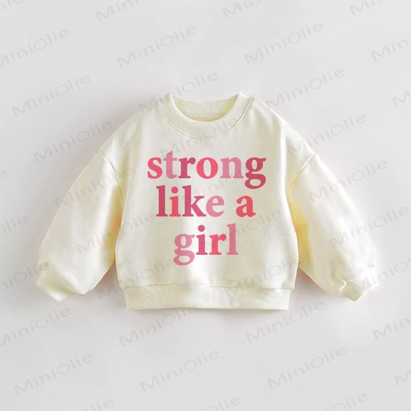 STRONG LIKE A GIRL Baby Toddler Cream Sweatshirt - Cream - 3-5T - image 1