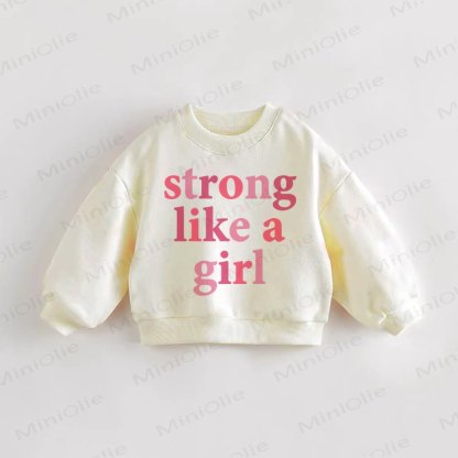 STRONG LIKE A GIRL Baby Toddler Cream Sweatshirt - Cream - 3-5T - image 1