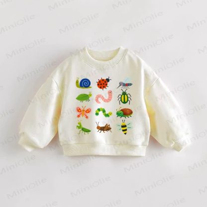Baby Toddler Nine Insects Print Cream Sweatshirt - Cream - 3-5T - image 1