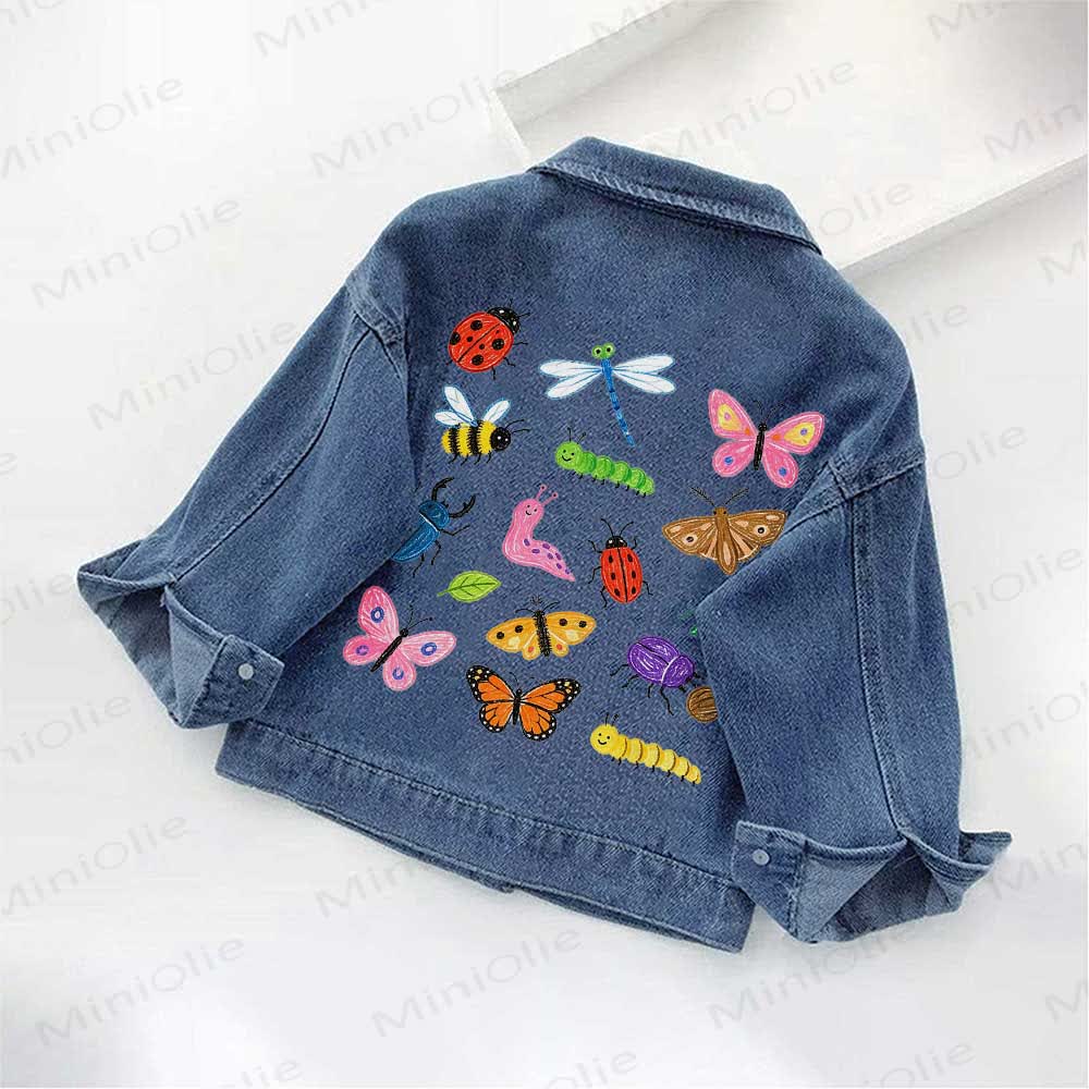 Toddler Kid Butterfly Bee Denim Jacket - image 2