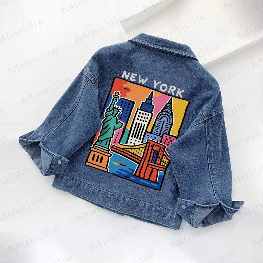 NEW YORK Toddler Kid Denim Jacket - Blue - 10-11T - image 1