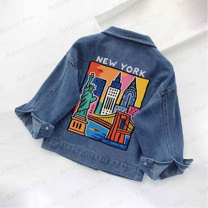 NEW YORK Toddler Kid Denim Jacket - Blue - 10-11T - image 1