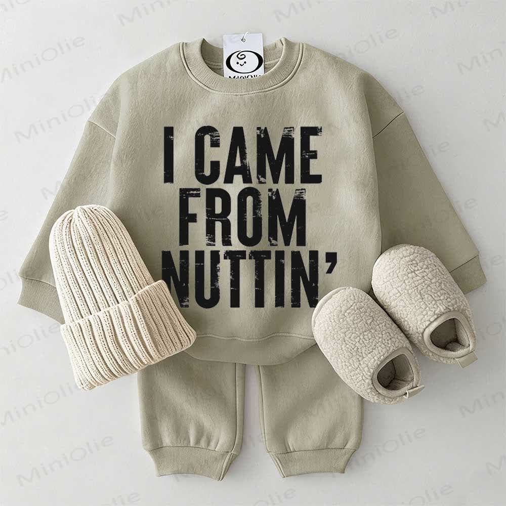 I CAN FROM NUTTIN' Baby Sweatshirt 2-piece Set - Grey Green - 2-3T - image 1