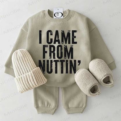 I CAN FROM NUTTIN' Baby Sweatshirt 2-piece Set - Grey Green - 2-3T - image 1