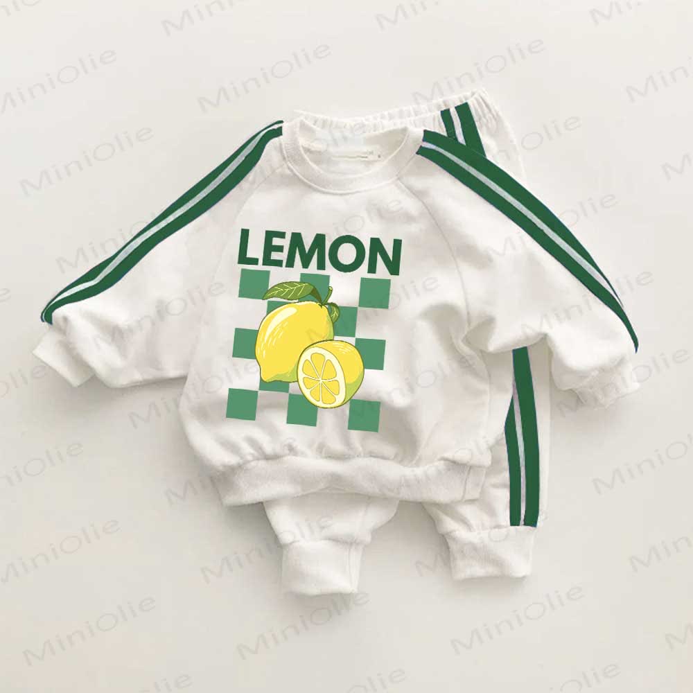 LEMON Baby Toddler Green Striped 2-piece Set - White&Green - 3-5T - image 1