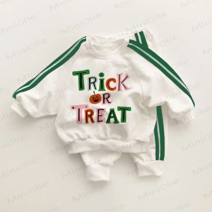 TRICK OR TREAT Baby Toddler Green Striped 2-piece Set - White&Green - 3-5T - image 1