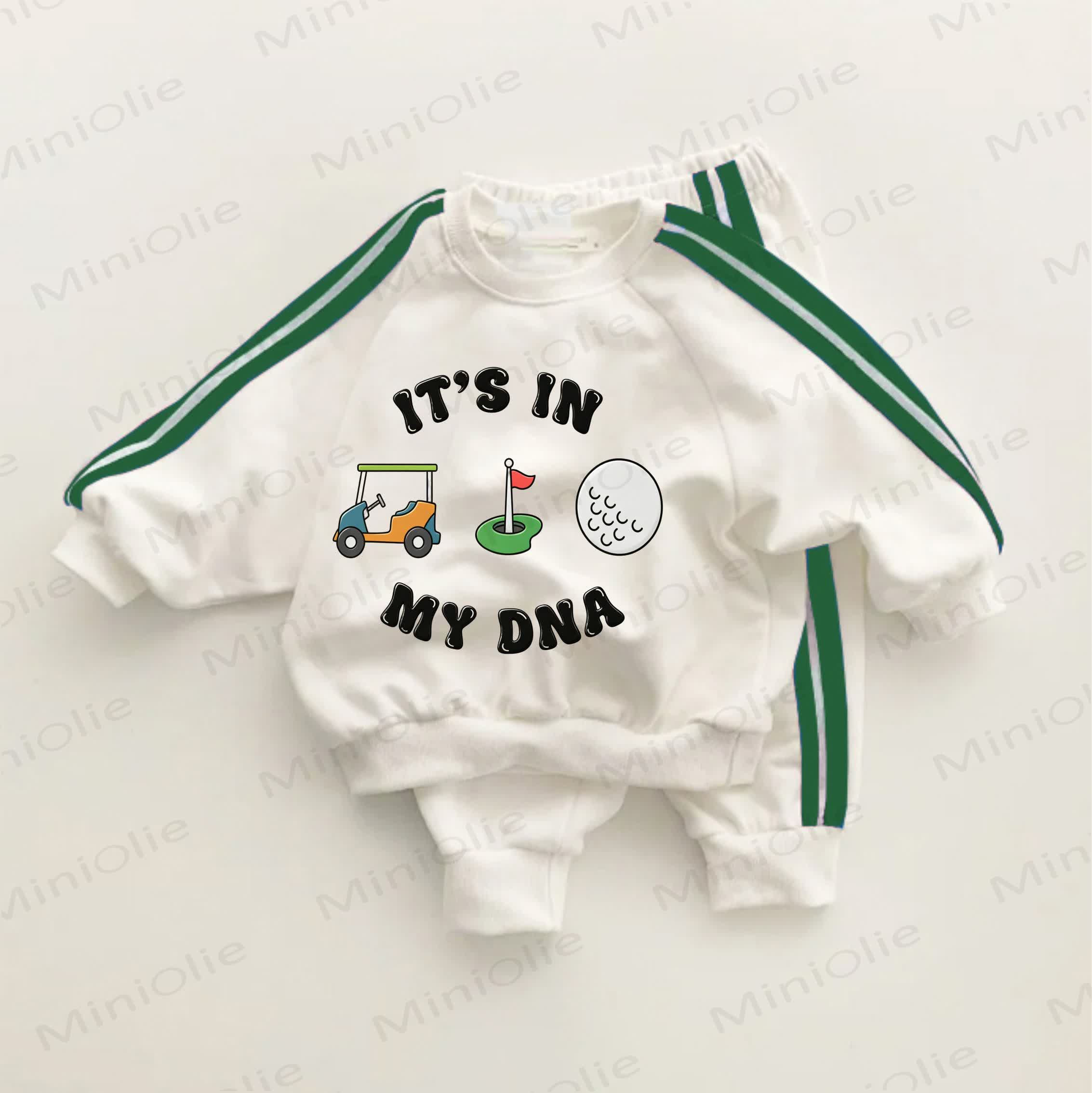 IT'S IN MY DNA Baby Toddler Green Striped 2-piece Set - White&Green - 3-5T - image 1