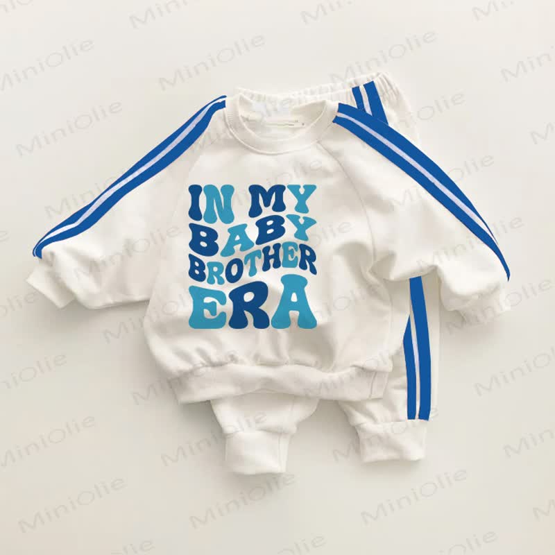 IN MY BABY BROTHER ERA Baby Blue Striped 2-piece Set - White&Blue - 3-5T - image 1