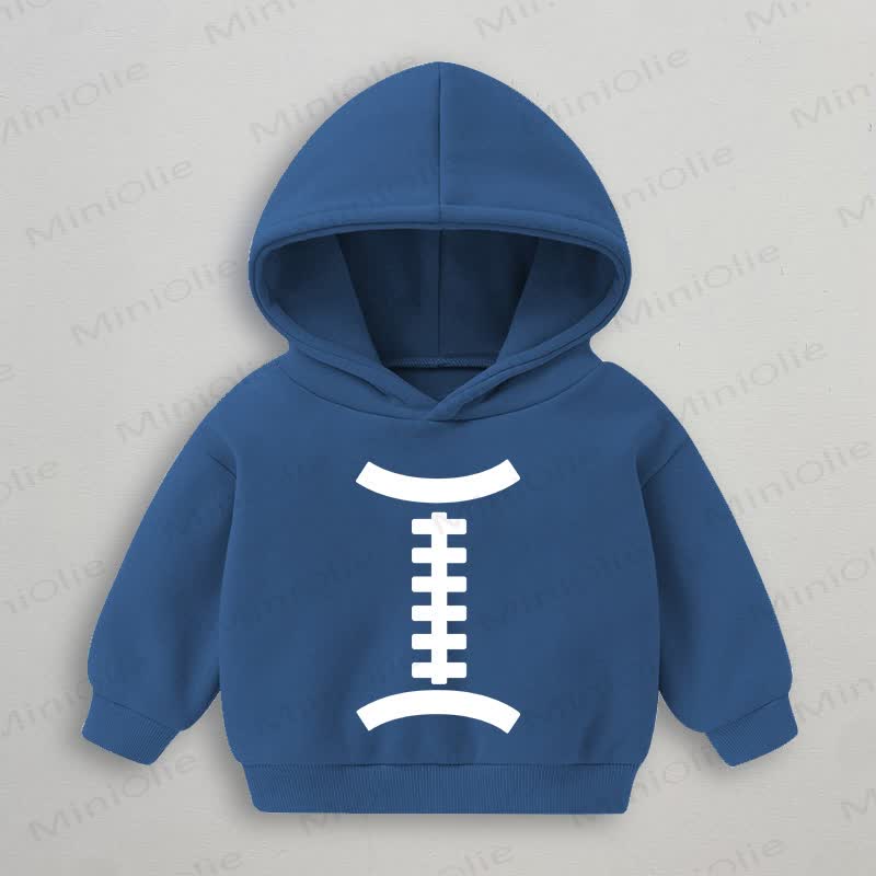 Baby Toddler Rugby Ball Pattern Blue Hoodie Sweatshirt - Blue - 3-5T - image 1