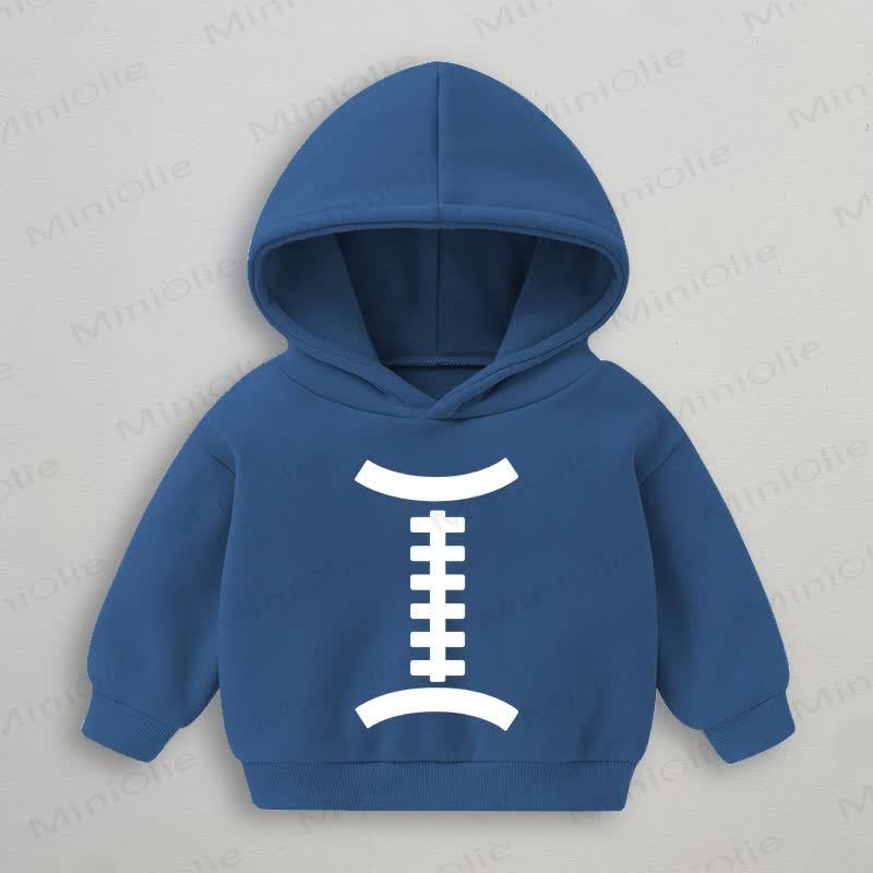 Baby Toddler Rugby Ball Pattern Blue Hoodie Sweatshirt - Blue - 3-5T - image 1