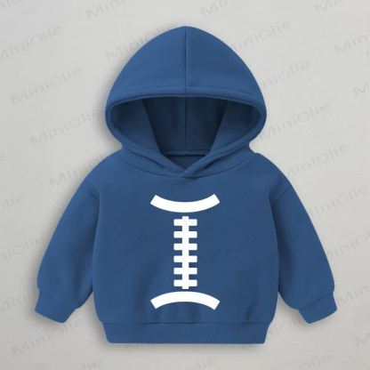 Baby Toddler Rugby Ball Pattern Blue Hoodie Sweatshirt - Blue - 3-5T - image 1