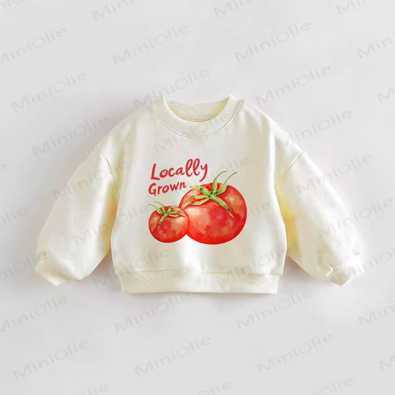 LOCALLY GROWN Baby Toddler Tomato Cream Sweatshirt - Cream - 3-5T - image 1