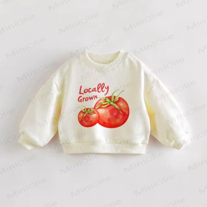 LOCALLY GROWN Baby Toddler Tomato Cream Sweatshirt - Cream - 3-5T - image 1