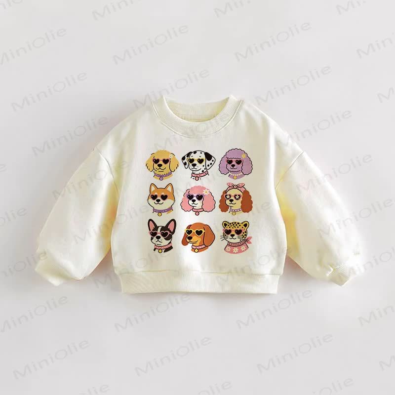 Baby Toddler Cream Dog Sweatshirt - Cream - 3-5T - image 1