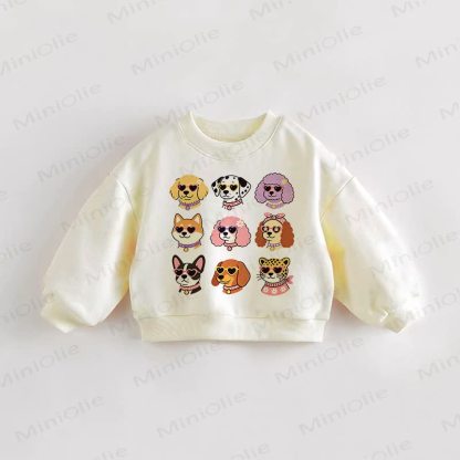 Baby Toddler Cream Dog Sweatshirt - Cream - 3-5T - image 1