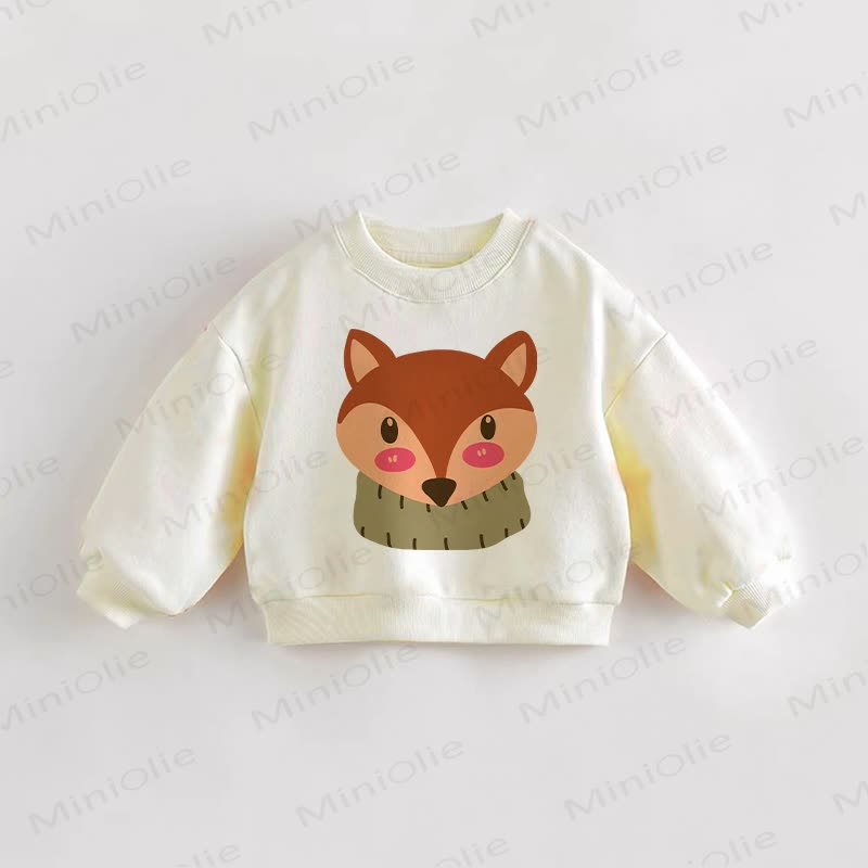 Baby Toddler Cream Fox Sweatshirt - Cream - 3-5T - image 1