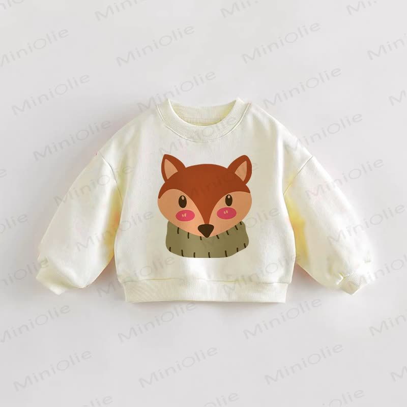 Baby Toddler Cream Fox Sweatshirt - Cream - 3-5T - image 1