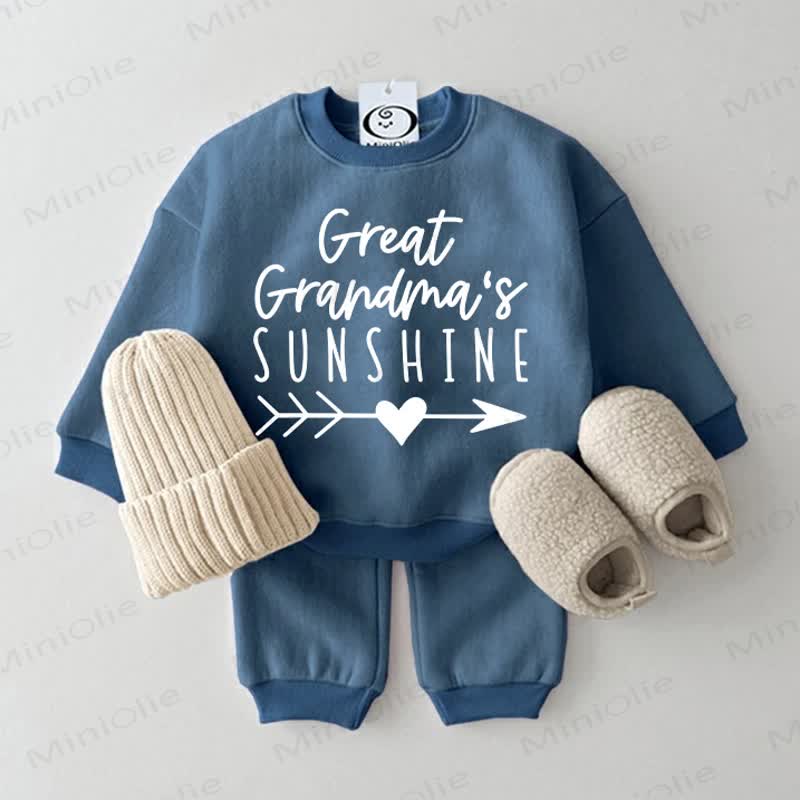 GREAT GRANDMA'S SUNSHINE Baby Sweatshirt 2-piece Blue Set - Blue - 2-3T - image 1