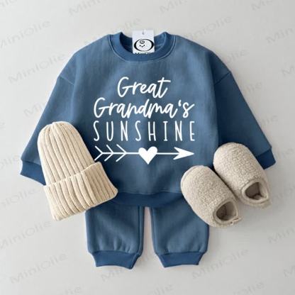 GREAT GRANDMA'S SUNSHINE Baby Sweatshirt 2-piece Blue Set - Blue - 2-3T - image 1
