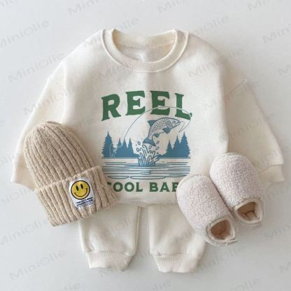 REEL COOL BABY Baby Fish White Sweatshirt 2-piece Set - White - 2-3T - image 1