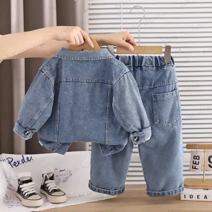 Baby Toddler Girl Butterfly Bow Denim 3-piece Set - image 4