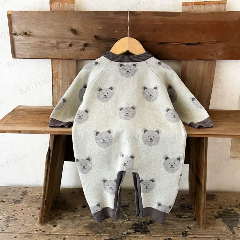 Baby Bear Print  Long Sleeve Romper - image 2
