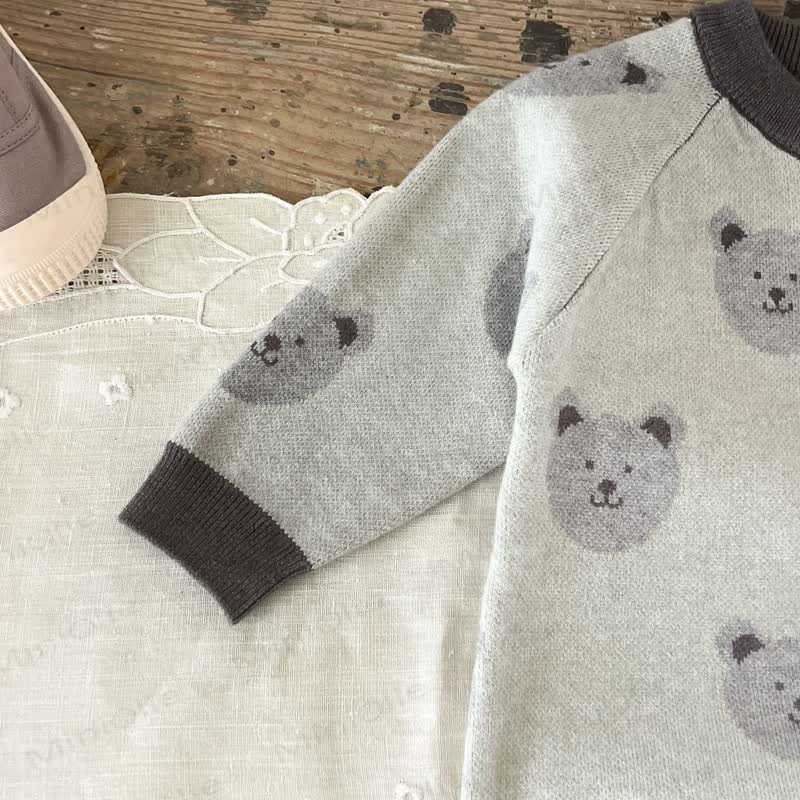 Baby Bear Print  Long Sleeve Romper - image 5