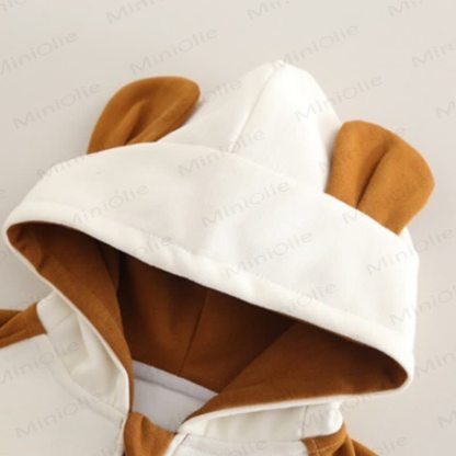 Baby Toddler Bear Patch Hooded and Jogger 3-piece Set - image 5