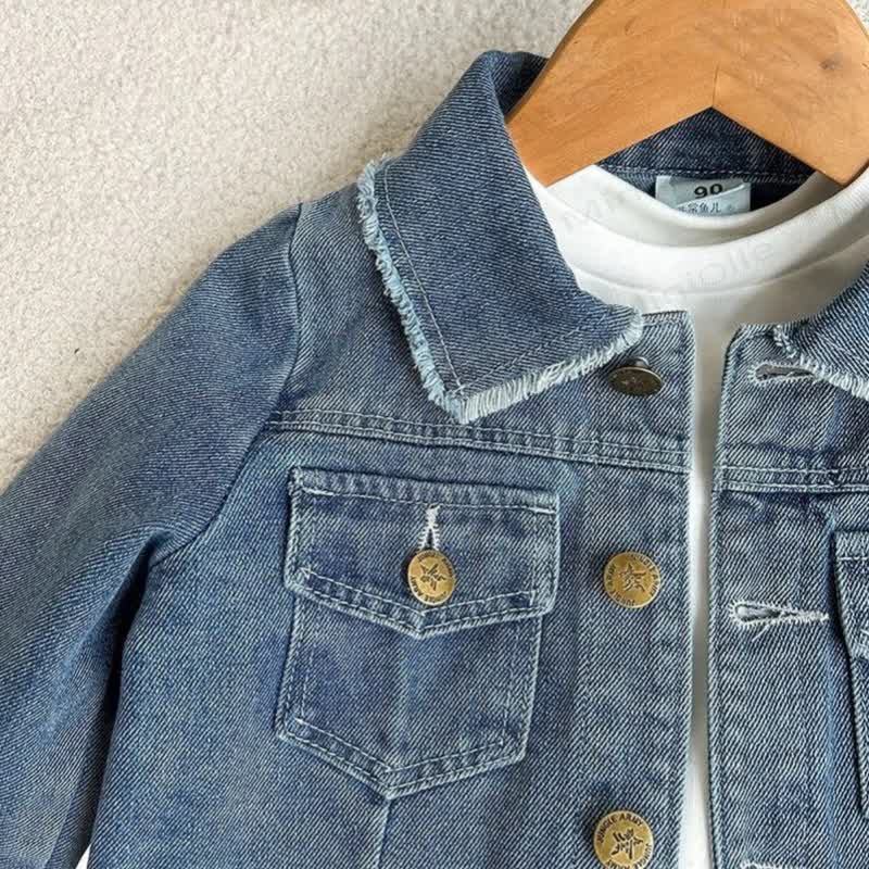 Toddler Baby Blue Denim Jacket and Skirt 2-piece Set - image 3