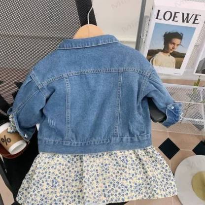 Toddler Girl Ditsy Floral Dress and Denim Jacket 2-piece Set - image 2