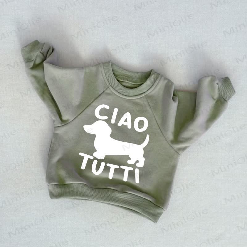 CIAO TUTTI Baby Toddler Puppy Grey Green Sweatshirt - Grey Green - 3-5T - image 1