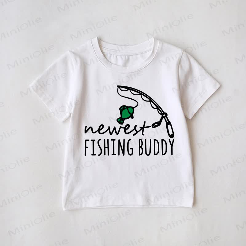 NEWEST FISHING BUDDY Baby White T-Shirt - White - Baby T-Shirt: 2-3T - image 1