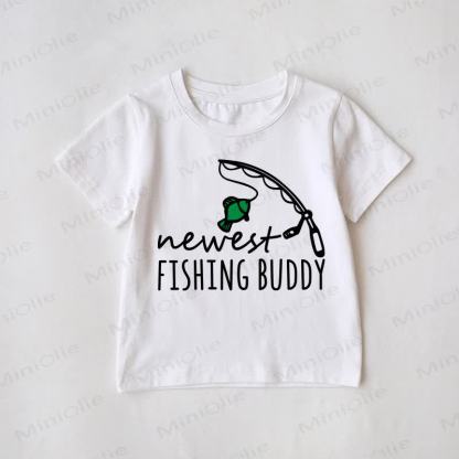 NEWEST FISHING BUDDY Baby White T-Shirt - White - Baby T-Shirt: 2-3T - image 1