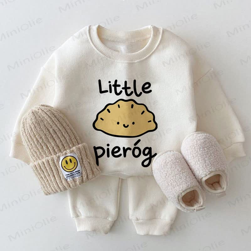LITTLE PIEROG Baby White Fleece Lined 2-piece Set - White - 2-3T - image 1