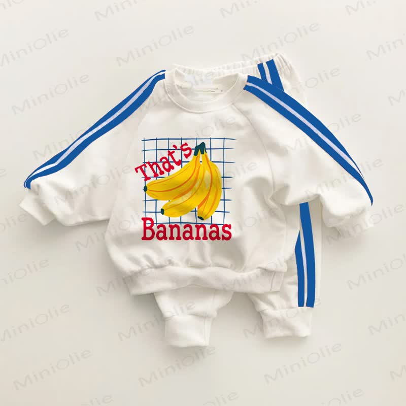 THAT'S BANANAS Baby Plaid Blue Striped 2-piece Set - White&Blue - 3-5T - image 1