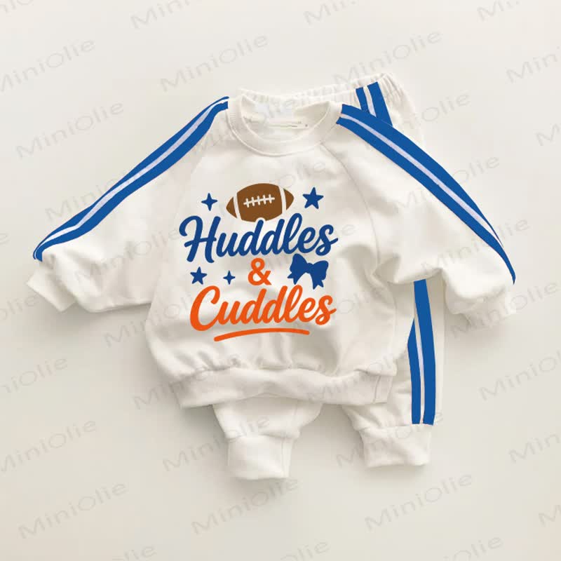 HUDDLES & CUDDLES Baby Rugby Blue Striped 2-piece Set - White&Blue - 3-5T - image 1