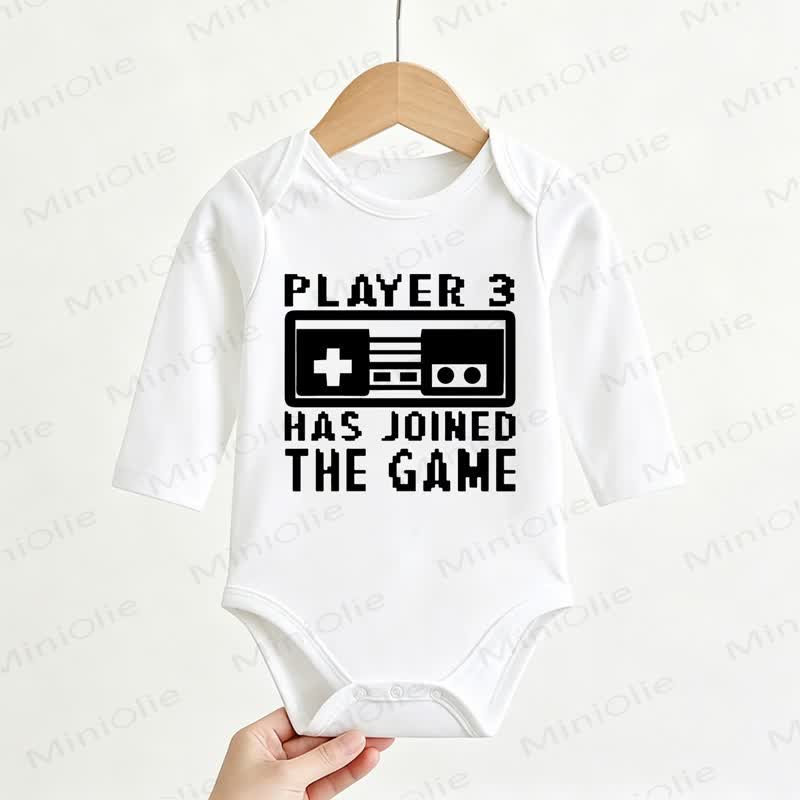 PLAYER 3 HAS JOINED THE GAME Baby White Bodysuit - White - 12-18M - image 1