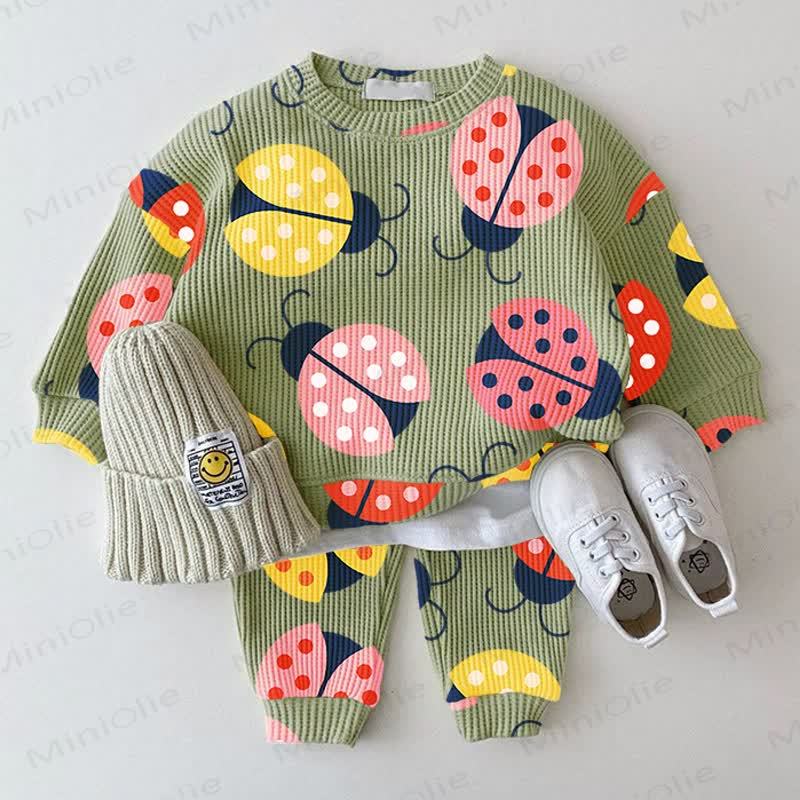 Baby Green Waffle Ladybug 2-piece Set - Green - 2-3T - image 1