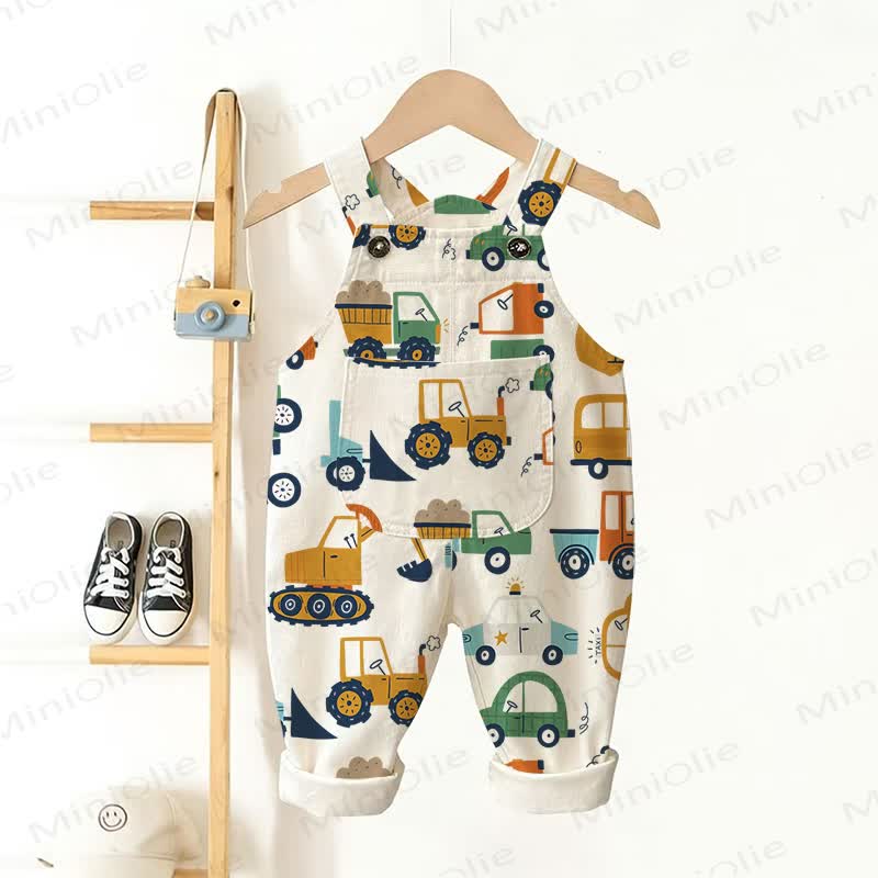 Baby Toddler Car Truck Overalls - Beige - 3-5T - image 1
