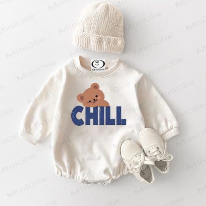 CHILL Baby Bear Print White Bodysuit - White - 18-24M - image 1