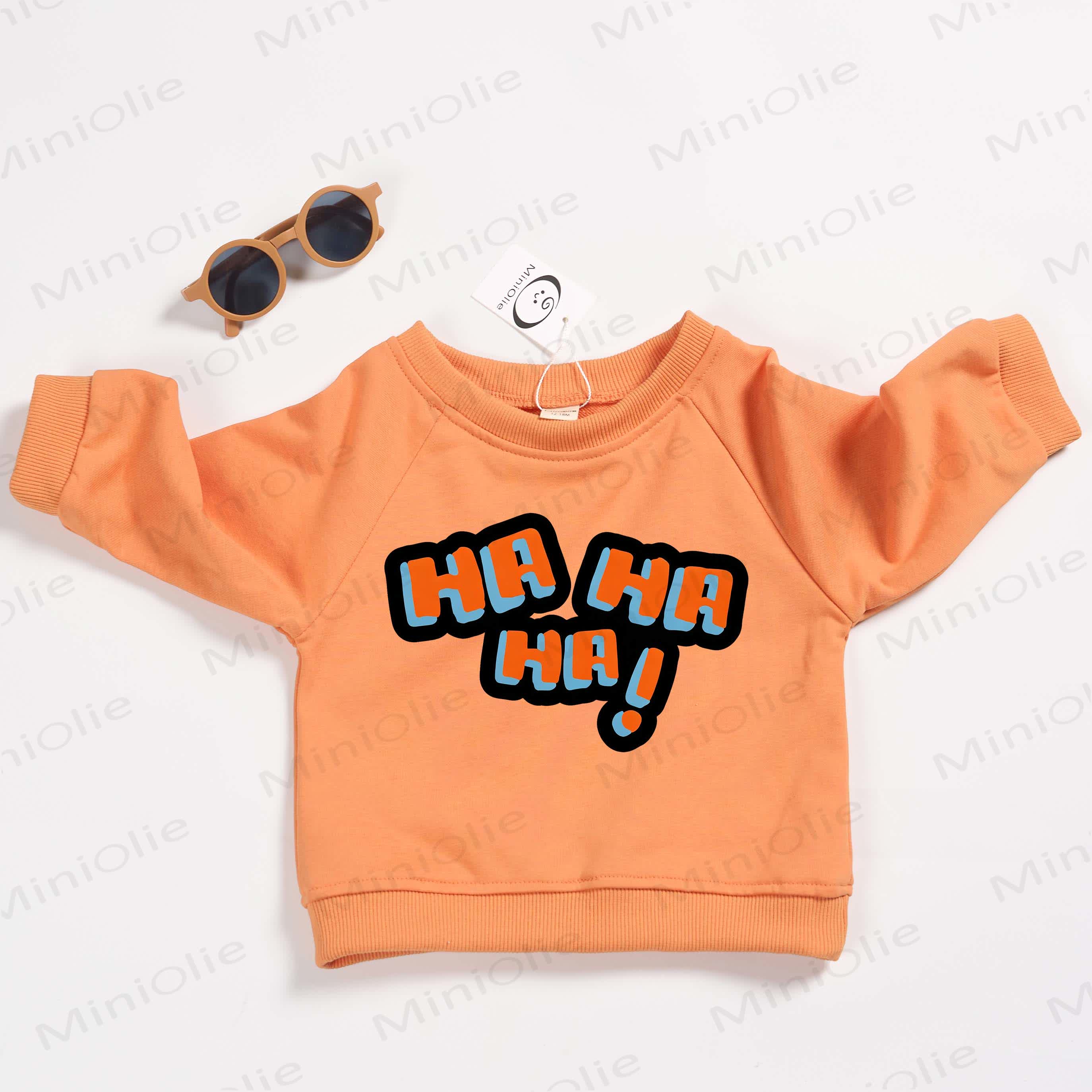 HA HA HA! Baby Toddler Orange Sweatshirt - Orange - 3-5T - image 1