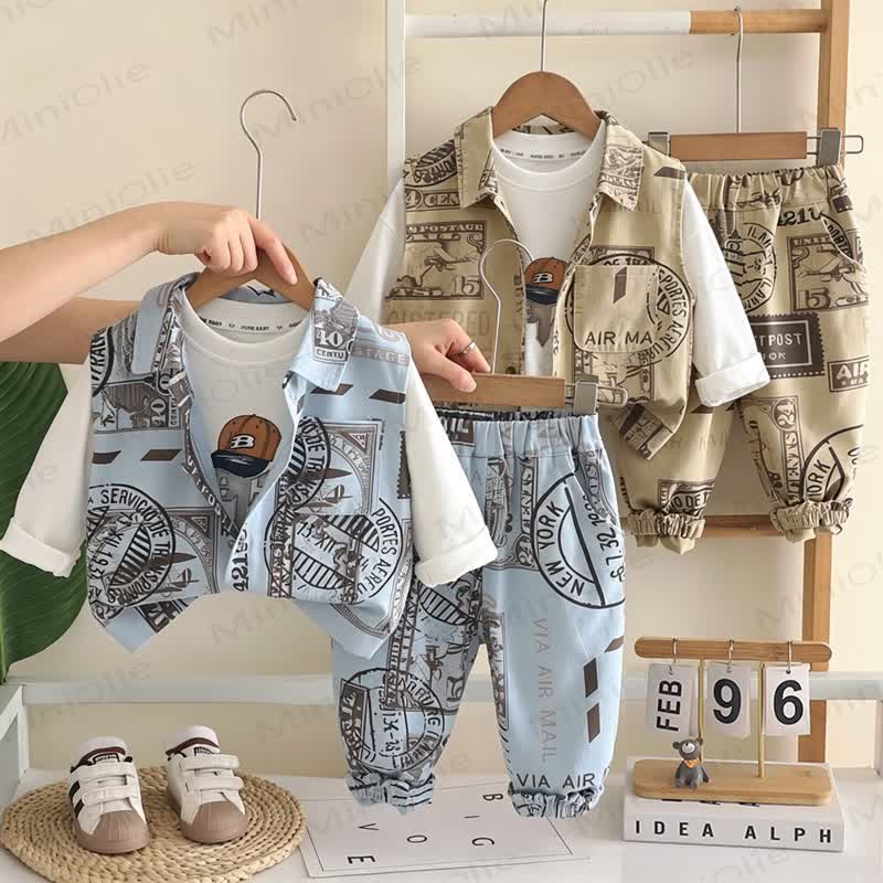 Baby Toddler Airmail Stamp Print 3-piece Set - image 1