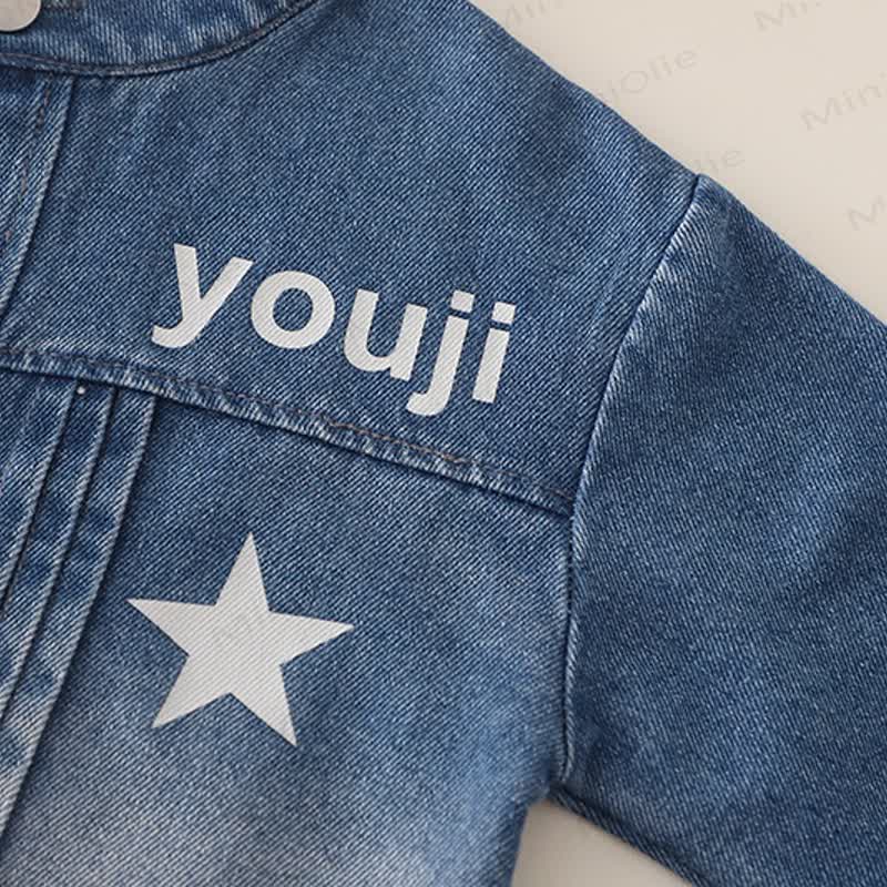 Toddler Baby Star Print Denim 3-piece Set - image 6