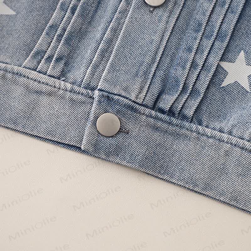 Toddler Baby Star Print Denim 3-piece Set - image 8