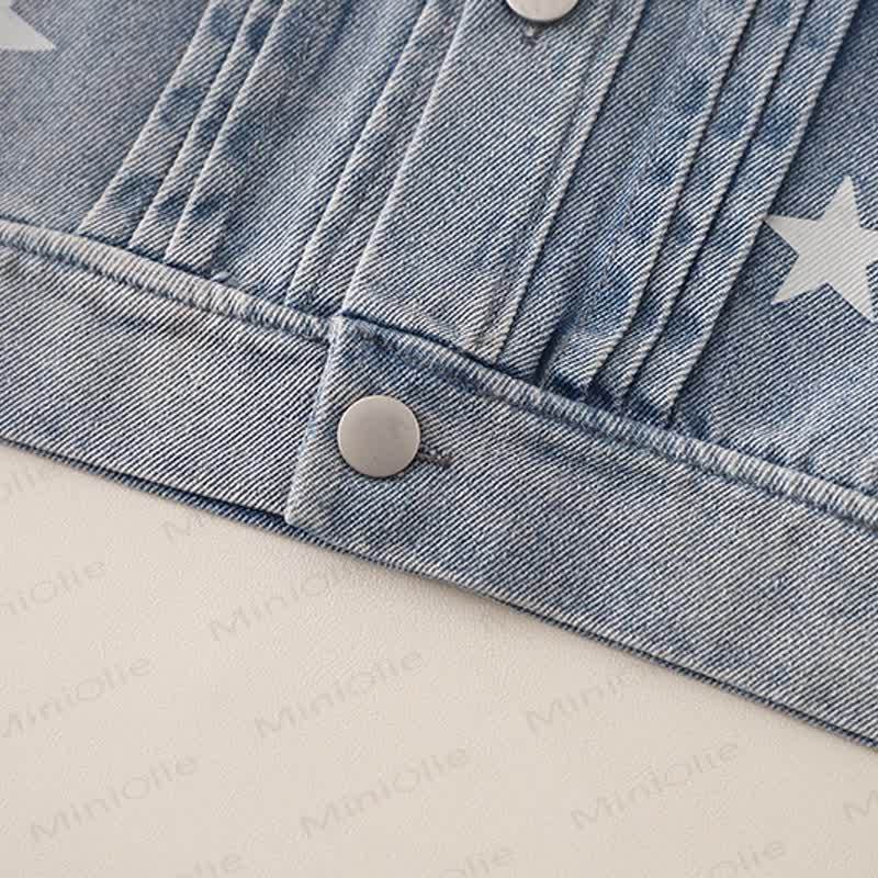 Toddler Baby Star Print Denim 3-piece Set - image 8